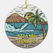 Miami Beach Florida  Keramisch Ornament (Achterkant)