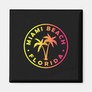 Miami Beach Florida Kleurrijke Palm Tree Tie Dye B Magneet