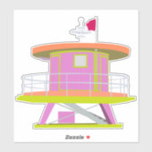 Miami Beach Florida Lifeguard Tower Sticker (Vel)