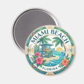 Miami Beach Florida Magneet (Voorkant / Achterkant)