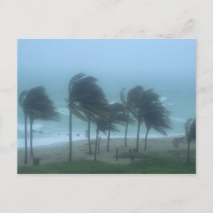 Miami Beach, Florida, orkaanwinden striemen Briefkaart