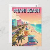 Miami Beach Florida Reizen Briefkaart (Voorkant / Achterkant)