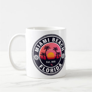 Miami Beach Florida Retro Sunset Souvenirs 60s Koffiemok