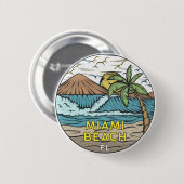 Miami Beach Florida  Ronde Button 5,7 Cm (Voorkant /achterkant)