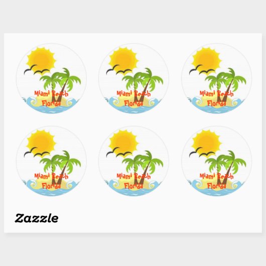 Miami Beach Florida sticker tropical (Feuille)