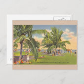 Miami Beach Florida Sunbathing Post Card Briefkaart (Voorkant / Achterkant)