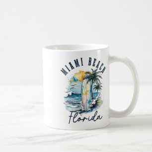 Miami Beach Florida Surfen Vintage Surf Beach Surf Koffiemok