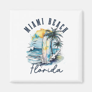 Miami Beach Florida Surfen Vintage Surf Strand Sur Magneet