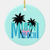 Miami-Beach-Florida-Typografie Keramisch Ornament (Achterkant)