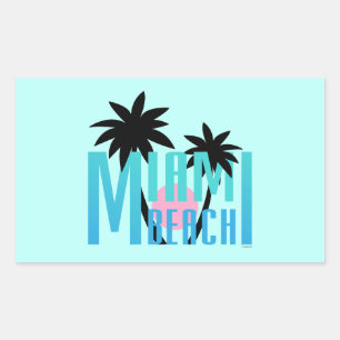 Miami-Beach-Florida-Typografie Rechthoekige Sticker