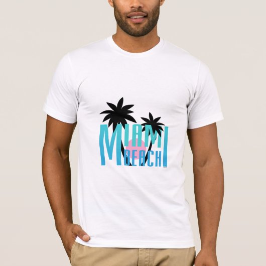 Miami Beach, Florida, Typography Cool T-shirt (Voorkant)
