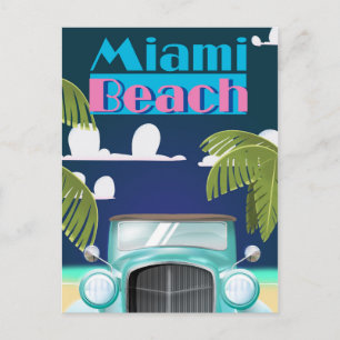 Miami Beach, Florida USA vintage reisposter Briefkaart