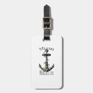 Miami Beach Florida Vacation Nautical Anchor Saili Bagagelabel