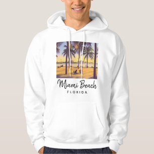 Miami Beach Florida  Waterverf Art Hoodie