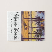 Miami Beach Florida  Waterverf Art Legpuzzel (Horizontaal)