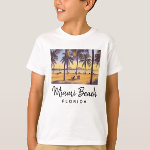 Miami Beach Florida Waterverf Art T-shirt