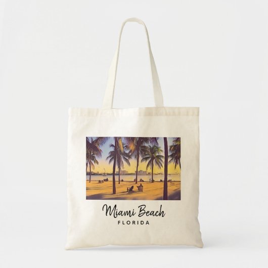 Miami Beach Florida  Waterverf Art Tote Bag (Voorkant)