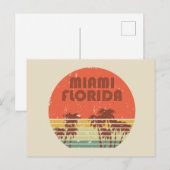 Miami Beach Florida  zonsondergang Feestdagenkaart (Voorkant / Achterkant)