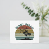 Miami Beach Florida  zonsondergang Feestdagenkaart (Staand voorkant)