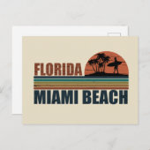 Miami Beach Florida  zonsondergang Feestdagenkaart (Voorkant / Achterkant)