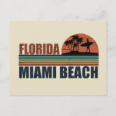 Miami Beach Florida  zonsondergang Feestdagenkaart (Voorkant)