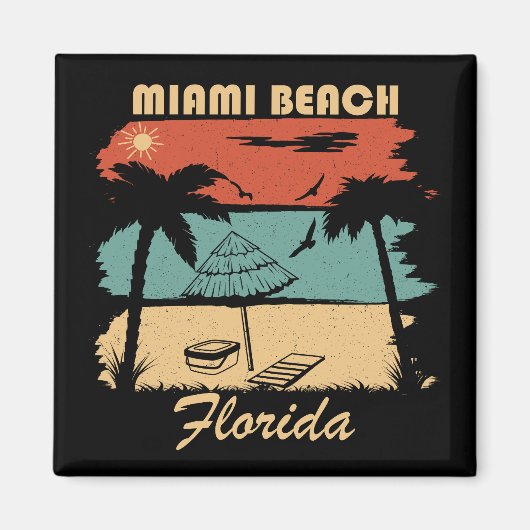 Miami Beach Florida  zonsondergang Magneet (Voorkant)