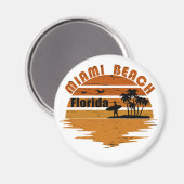 Miami Beach Florida  zonsondergang Magneet (Voorkant / Achterkant)