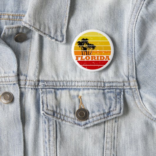 Miami Beach Florida  zonsondergang Ronde Button 5,7 Cm (In situ)