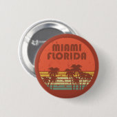 Miami Beach Florida  zonsondergang Ronde Button 5,7 Cm (Voorkant /achterkant)