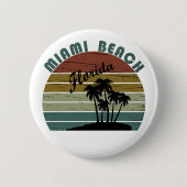 Miami Beach Florida  zonsondergang Ronde Button 5,7 Cm (Voorkant)