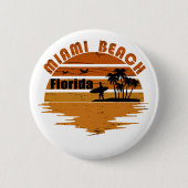 Miami Beach Florida zonsondergang Ronde Button 5,7 Cm (Voorkant)