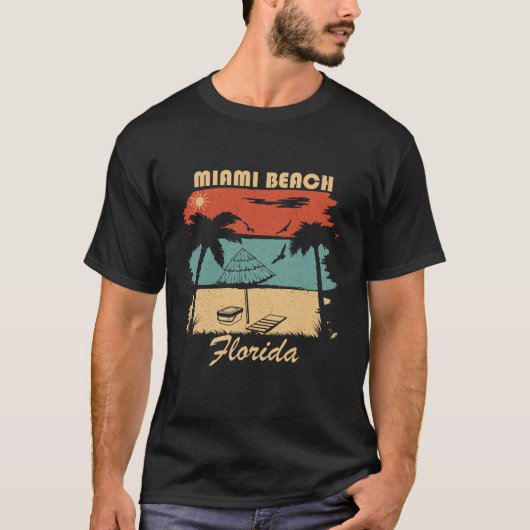 Miami Beach Florida  zonsondergang T-shirt (Voorkant)