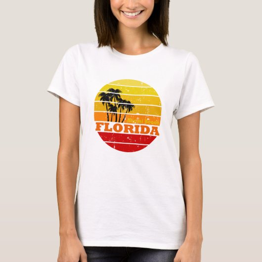 Miami Beach Florida zonsondergang T-shirt (Voorkant)