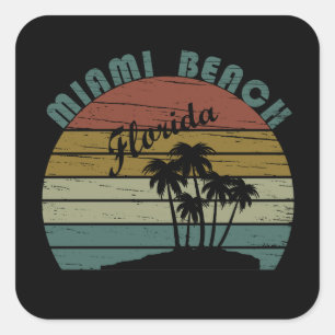 Miami Beach Florida  zonsondergang Vierkante Sticker