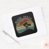 Miami Beach Florida  zonsondergang Vierkante Sticker (Envelop)