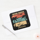 Miami Beach Florida  zonsondergang Vierkante Sticker (Envelop)