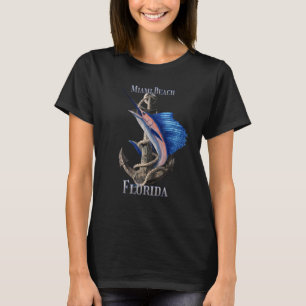 Miami Beach Florida zwaardvis Marlin Ocean Vist T-shirt