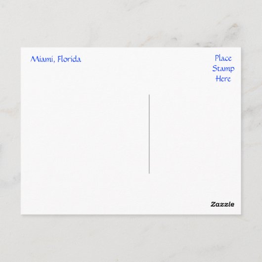 Miami Beach Floride, carte postale coucher de sole (Dos)