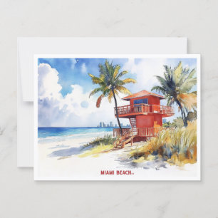 Miami Beach, Floride carte postale peinture aquare