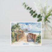 Miami Beach, Floride carte postale peinture aquare (Debout devant)