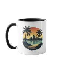 Miami Beach Floride City Skyline Café Mug