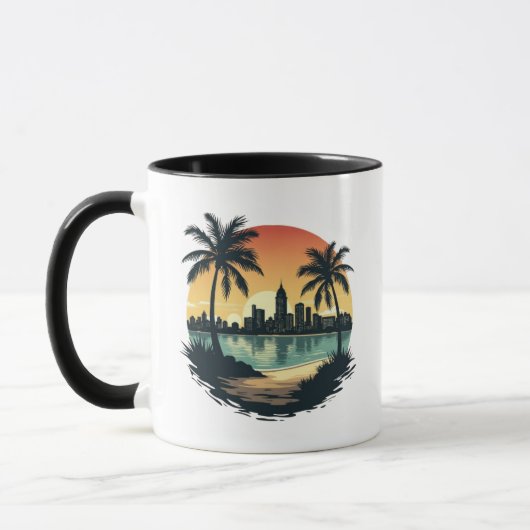 Miami Beach Floride City Skyline Café Mug (Gauche)