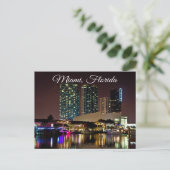 Miami Beach Floride Sklyline Travel Carte postale (Debout devant)