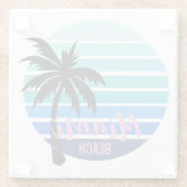 Miami Beach Glazen Onderzetter (Achterkant)