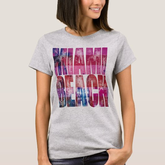 miami beach grey t-shirt (Voorkant)