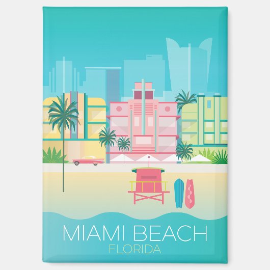 Miami Beach koelkastmagneet Magneet (Voorkant)