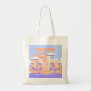Miami Beach, Miami Travel Art, Preppy kamer, Paste Tote Bag