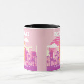 Miami Beach, Miami Travel Art, Preppy Room, roze Mok (Midden)