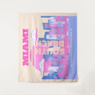 Miami Beach, Miami Travel Art, Preppy Wandkleed