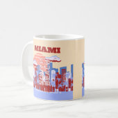 Miami Beach, Miami Travel Art, Retro Koffiemok (Voorkant links)